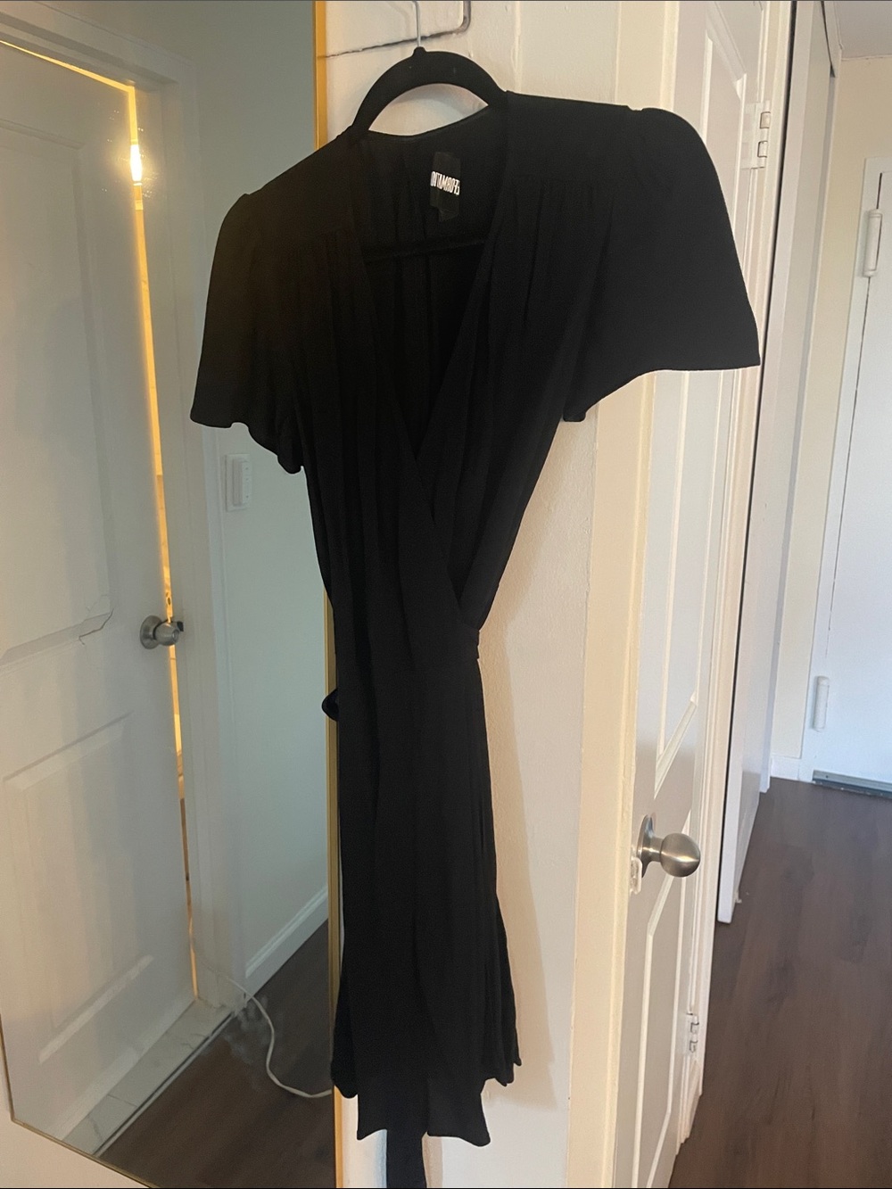 Reformation Black Wrap Midi Dress